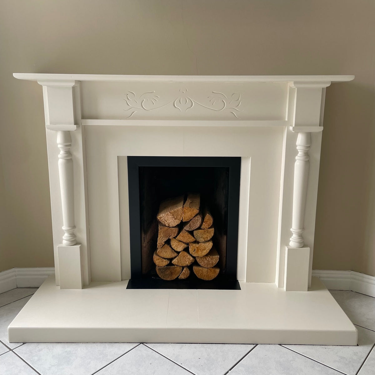 How to Paint a Fireplace with Wooden Surround and Marble Hearth Paint