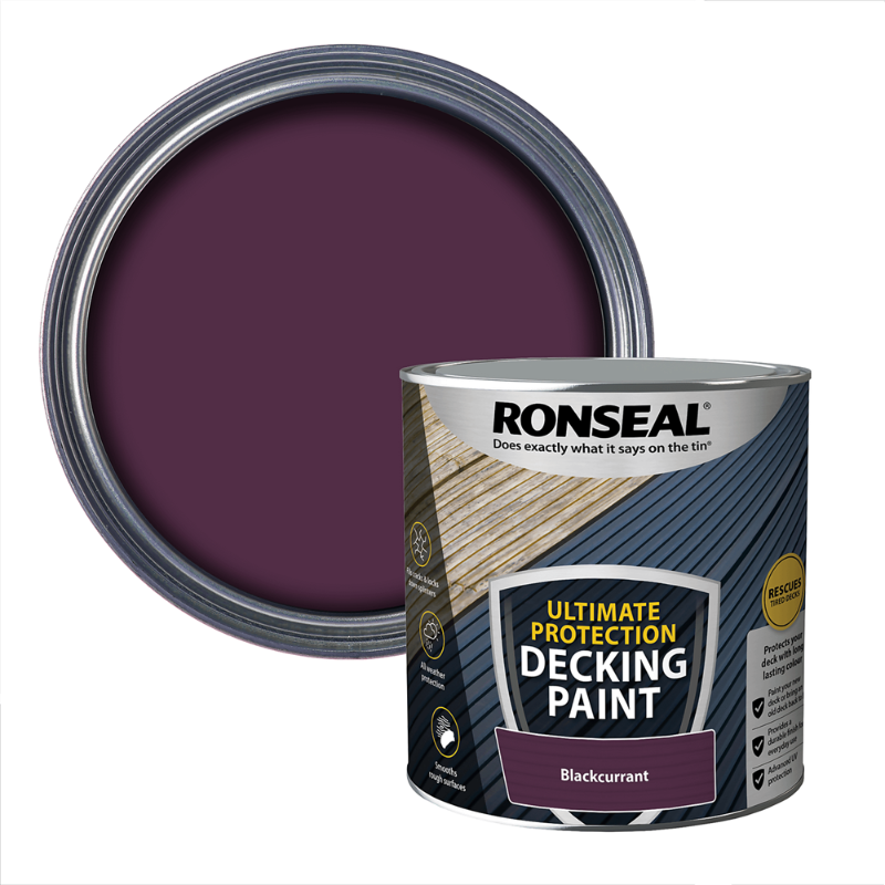 2.5 Litre Blackcurrant Ronseal Ultimate Protection Decking Paint