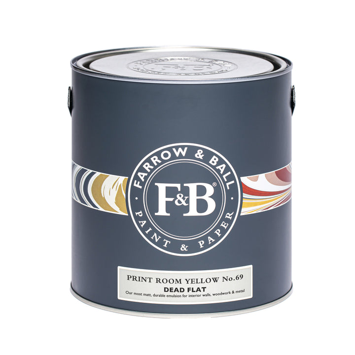 2.5 Litre Dead Flat Print Room Yellow No. 69 - Farrow & Ball Paint Colour