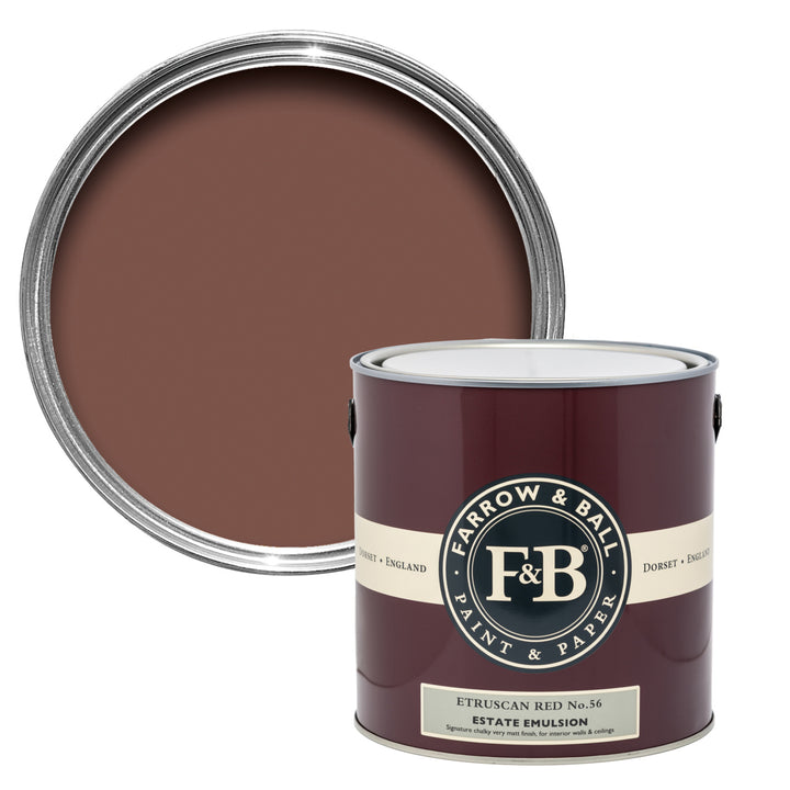 2.5 Litre Estate Emulsion Etruscan Red No. 56 Farrow & Ball Paint Colour