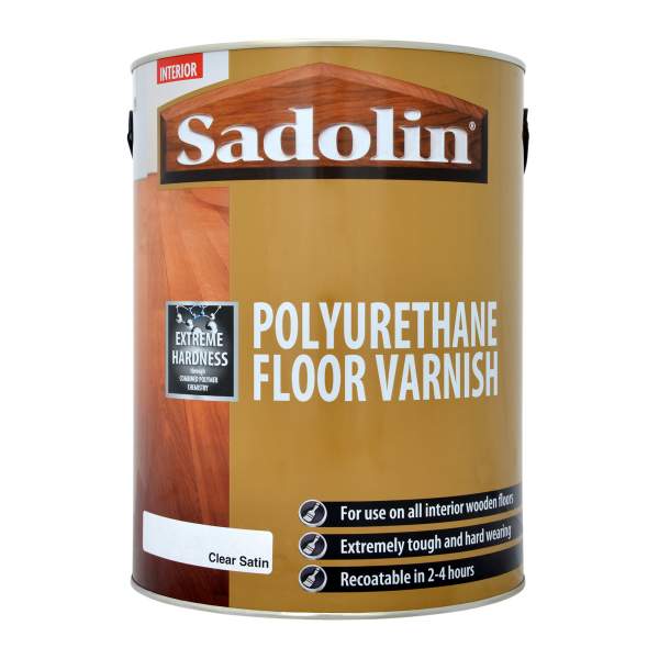 5 Litre Sadolin Polyurethane Clear Satin Floor Varnish