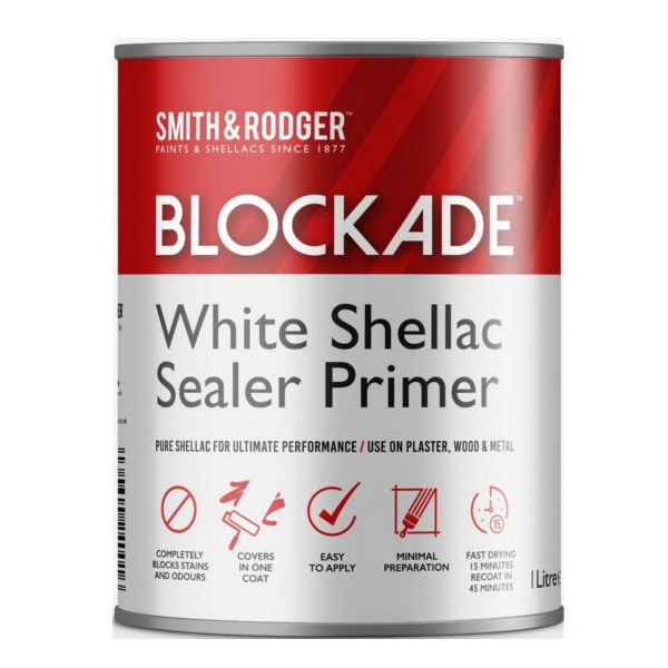 1 Litre Smith & Rodger Blockade - White Shellac Sealer Primer