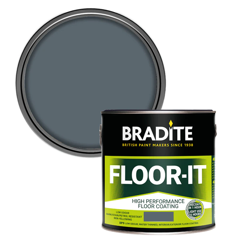 2.5 Litre Bradite Floor It DP9 Dark Grey Floor Paint