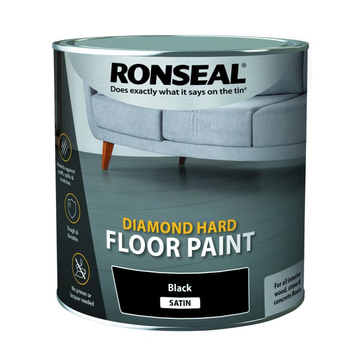 2.5L Ronseal Black Floor Paint