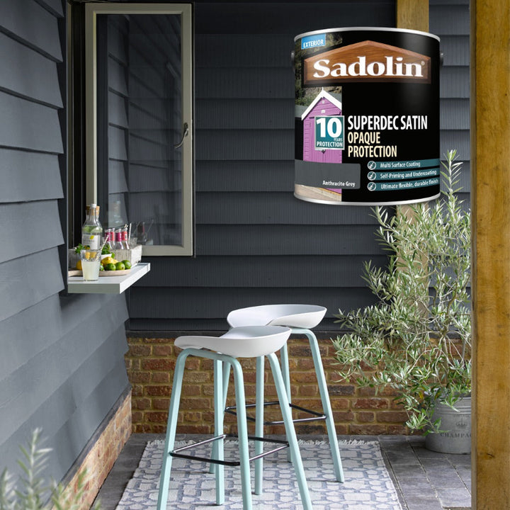 Sadolin Superdec Anthracite Grey Satin Wood Paint