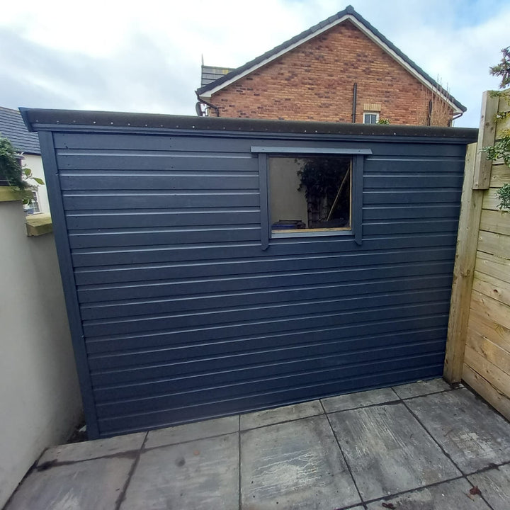 Grey Wooden Shed Sadolin Superdec Anthracite Grey Satin Wood Paint