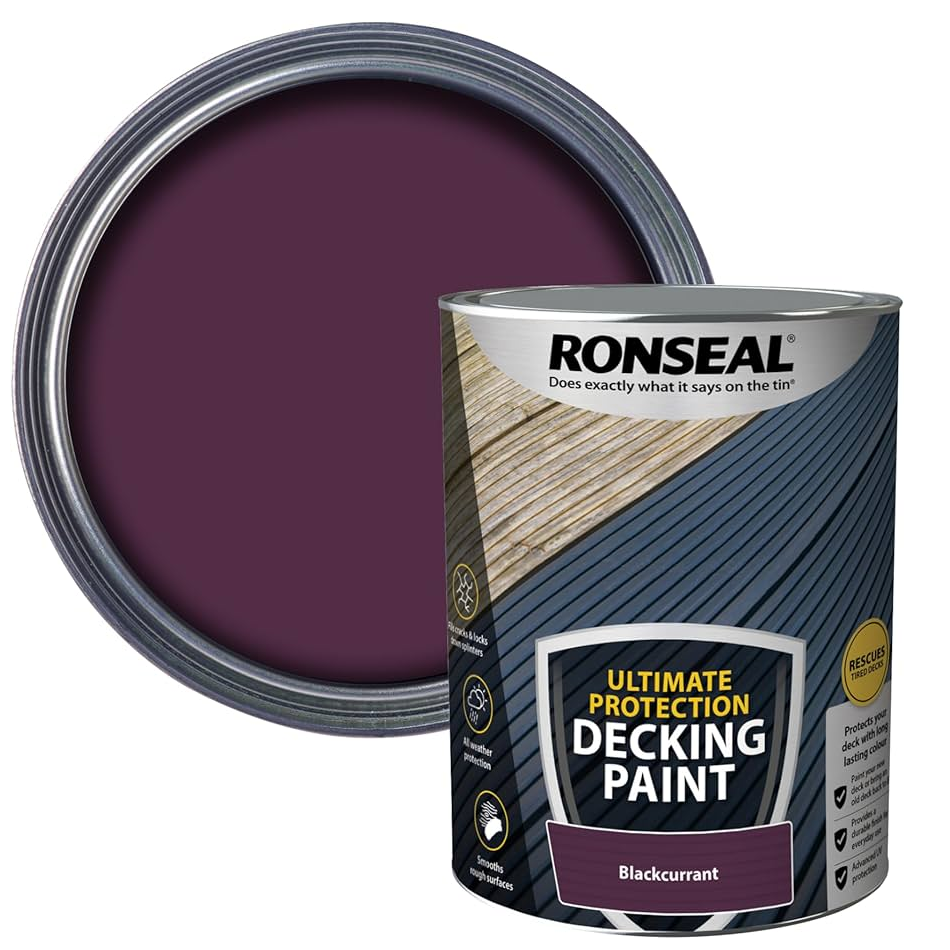 5 Litre Blackcurrant Ronseal Ultimate Protection Decking Paint