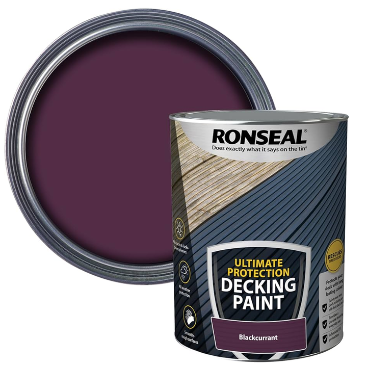 5 Litre Blackcurrant Ronseal Ultimate Protection Decking Paint