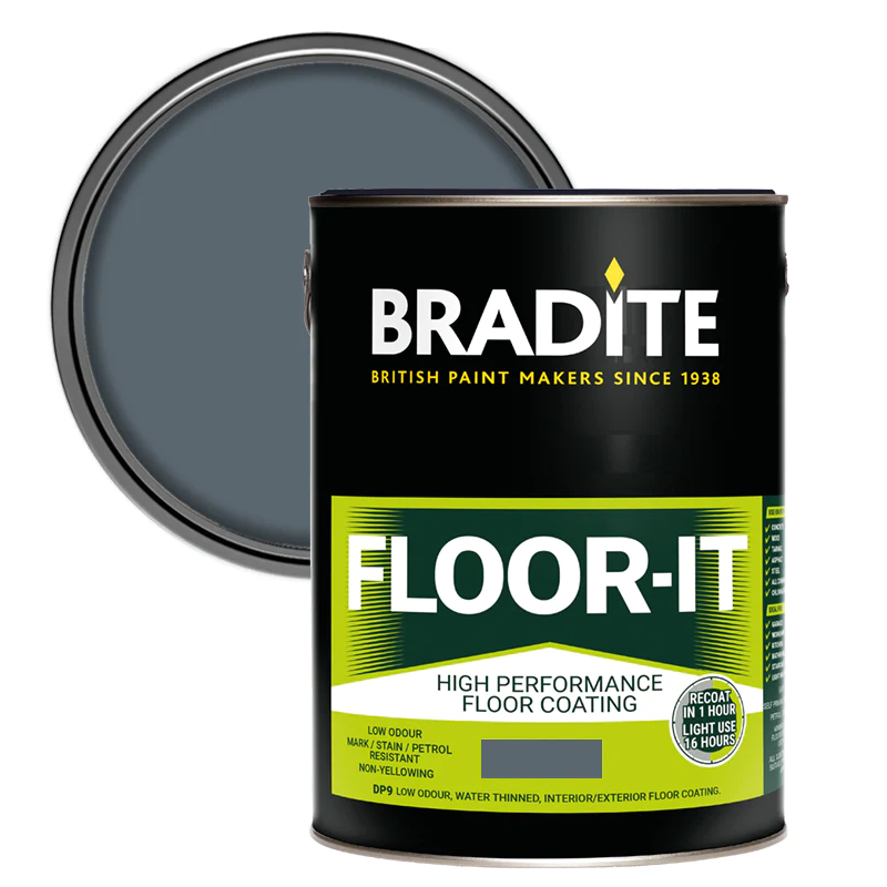 5 Litre Bradite Floor It DP9 Dark Grey Floor Paint