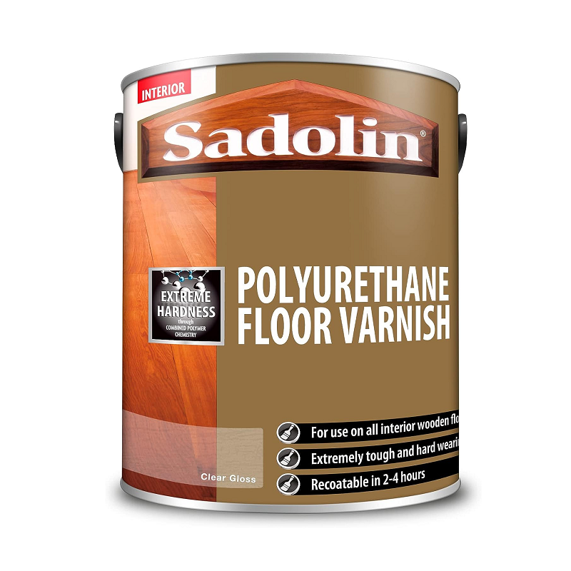 5 Litre Sadolin Polyurethane Clear Gloss Floor Varnish