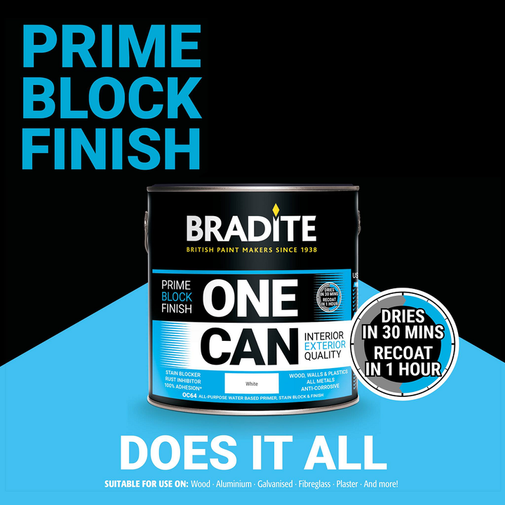 Bradite White Matt One Can Universal Paint and Primer
