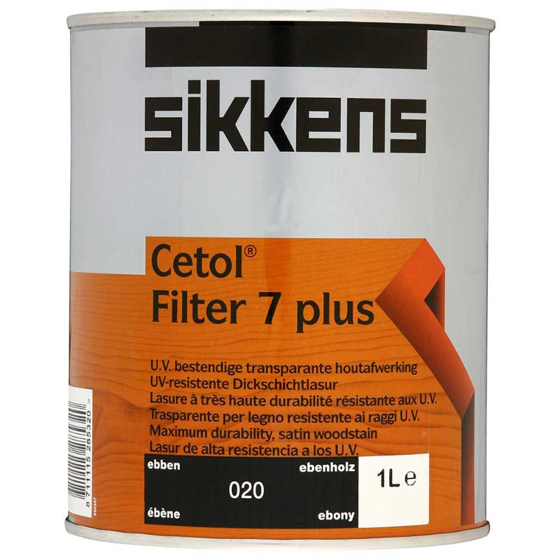 1 Litre Sikkens Cetol Filter 7 Plus Ebony 020