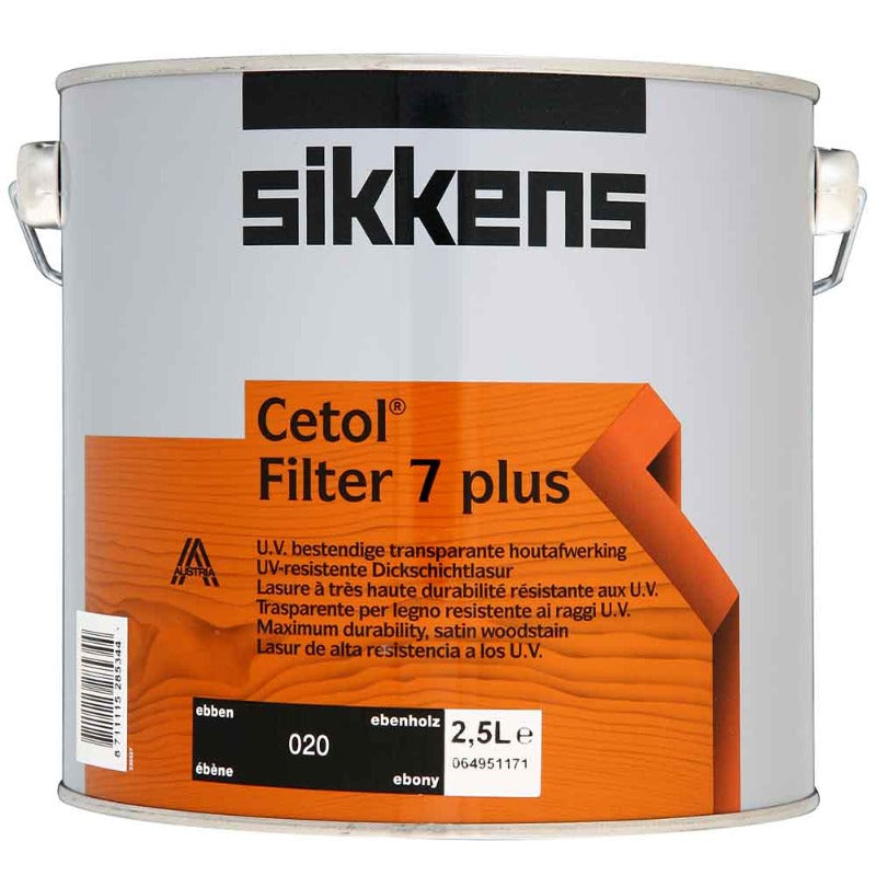 2.5 Litre Sikkens Cetol Filter 7 Plus Ebony 020