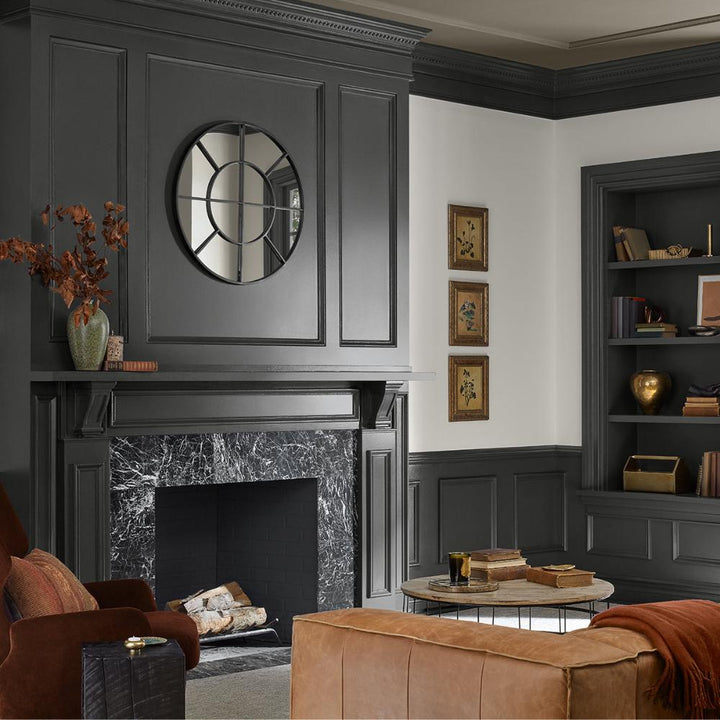 Iron Ore SW 7069 - Sherwin Williams Living Room Feature Wall Paint Colour