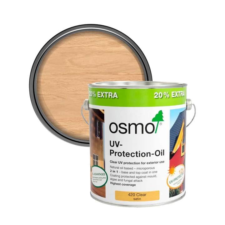 Osmo 420 UV Extra Protection Oil Clear Satin 2.5L 20% Extra Free