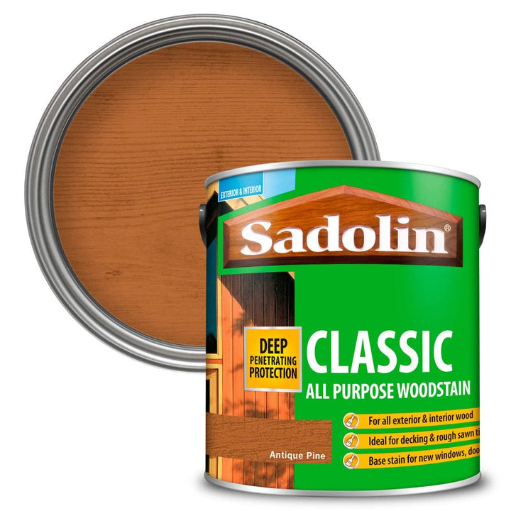 2.5L Sadolin Classic All Purpose Woodstain Antique Pine