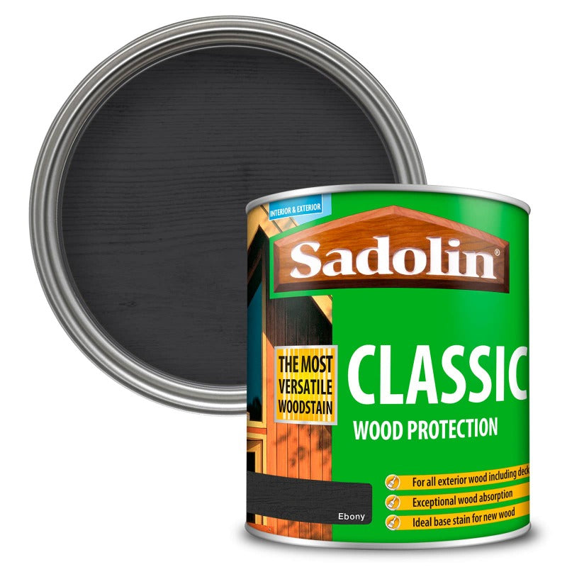 1L Sadolin Classic All Purpose Woodstain Ebony