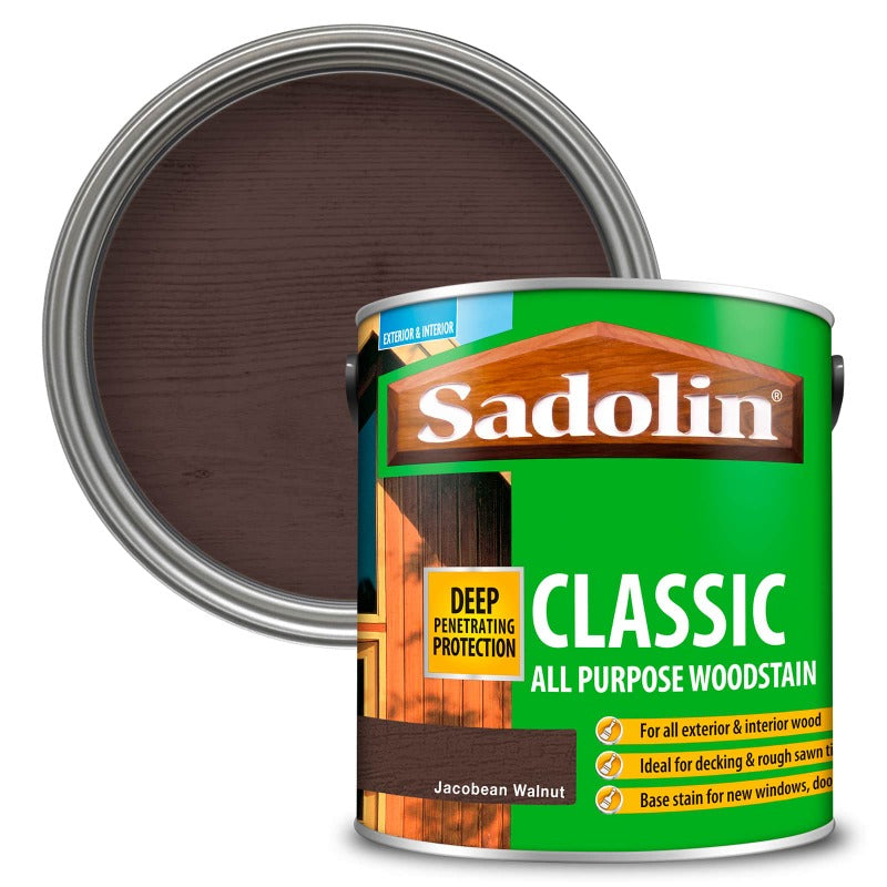 2.5 Litre Sadolin Classic All Purpose Woodstain Jacobean Walnut
