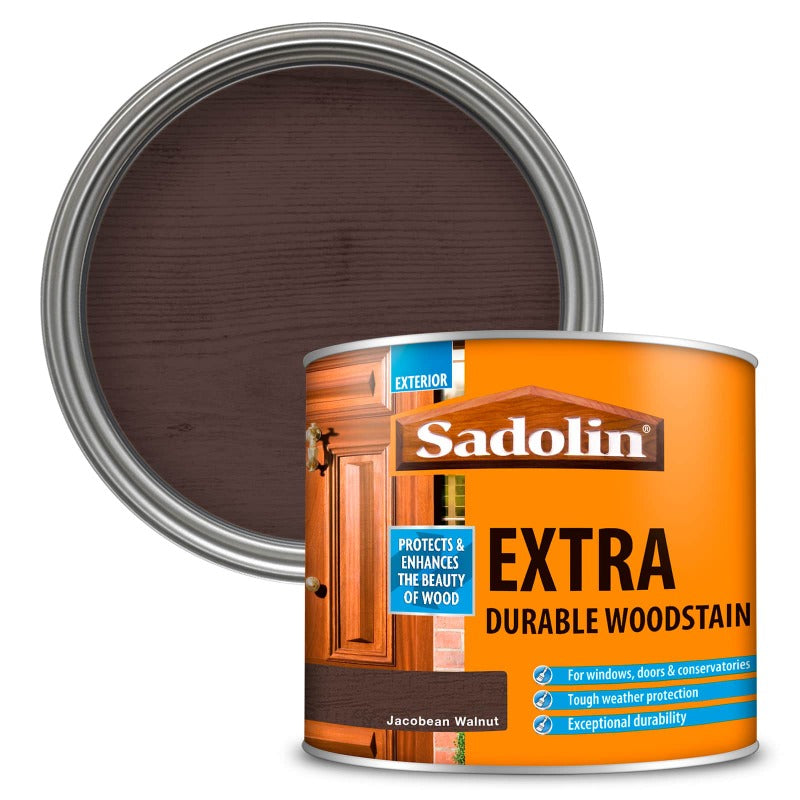 500ml Sadolin Extra Durable Woodstain Jacobean Walnut