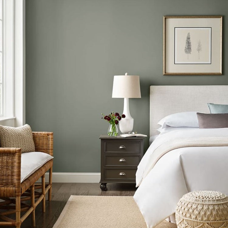 Evergreen Fog SW 9130 - Sherwin Williams Green Bedroom Paint Colour