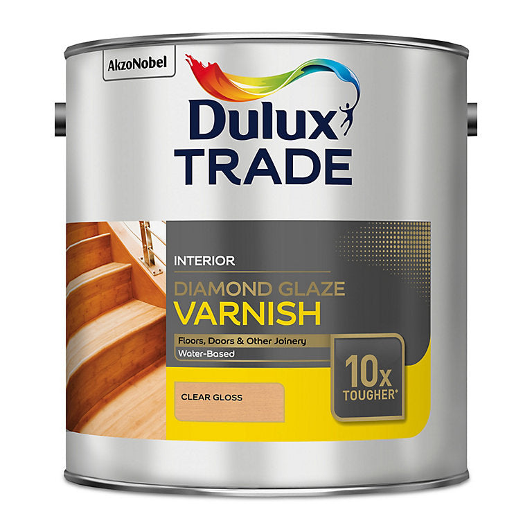 2.5 litre Dulux Interior Clear Gloss Varnish Water Based