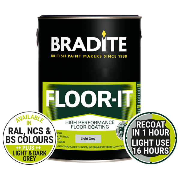 5 Litre Bradite Floor It DP9 Light Grey Floor Paint
