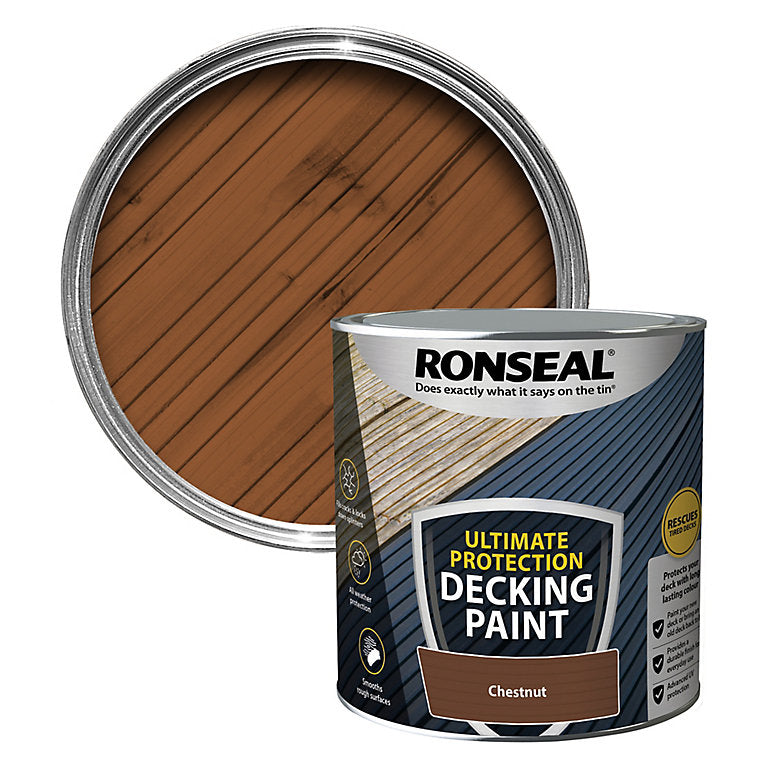 2.5 Litre Chestnut Ronseal Ultimate Protection Decking Paint