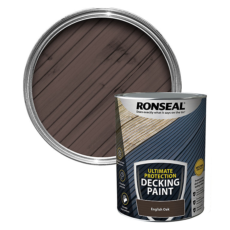 5 Litre English Oak Ronseal Ultimate Protection Decking Paint
