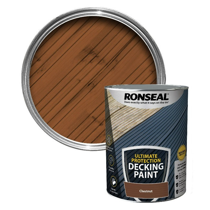 5 Litre Chestnut Ronseal Ultimate Protection Decking Paint