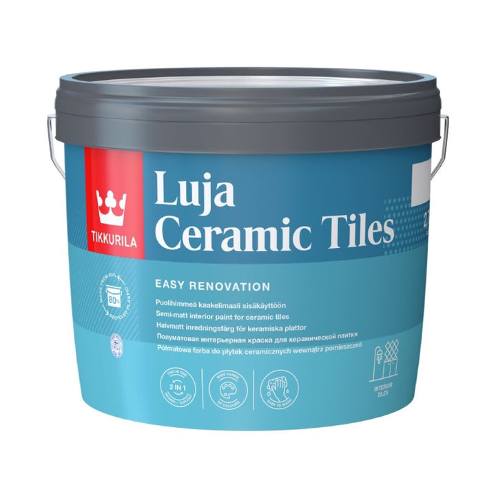 2.7 litre White Tile Paint - Tikkurila Luja Ceramic Tiles