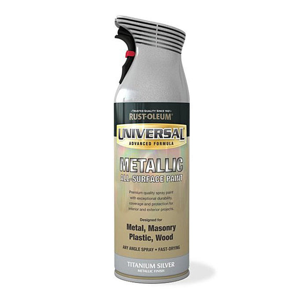 Rust-Oleum Universal All Surface Spray Paint - Titanium Silver. Buy silver spray paint online. 