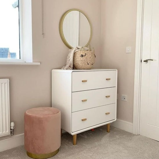China Clay Mid 176 from the Little Greene Paint Company. Soft Pink bedroom paint colour. Buy Little Greene paint online.