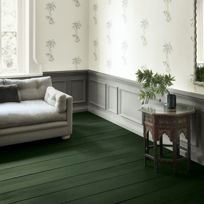 Stable Green - Paint And Paper Library Paint Colour No. 554. Wooden floor paint colour. 