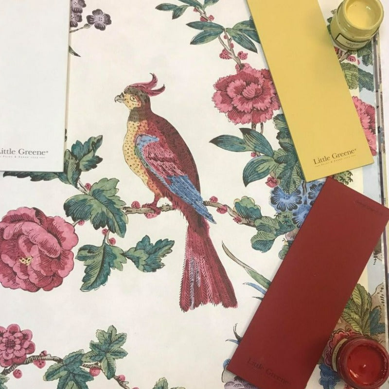 Little Greene Baked Cherry No. 14 is a deep red paint colour. Baked Cherry Mood Board. Buy Little Greene paint online.