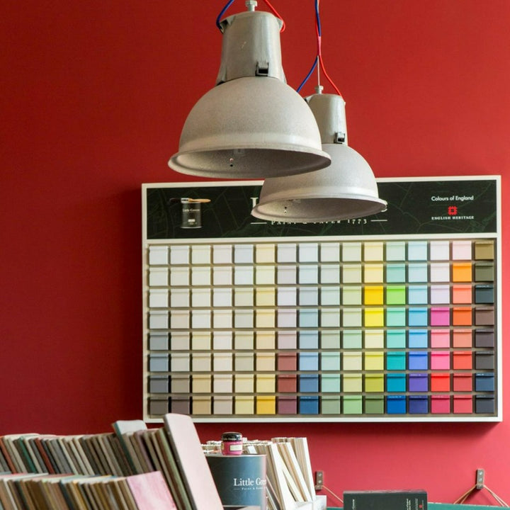 Little Greene Theatre Red No. 192 is a deep red paint colour. Theatre Red 192 red feature wall paint colour. Buy Little Greene paint online.