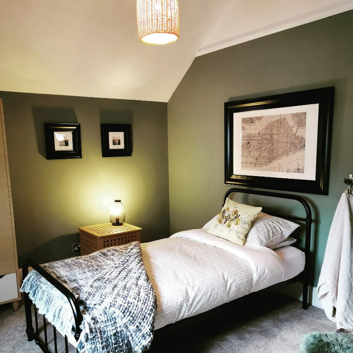 Little Greene Windmill Lane No. 296 is a soft, muted green paint colour. Order Little Greene Windmill Lane 296 bedroom paint online in Ireland.