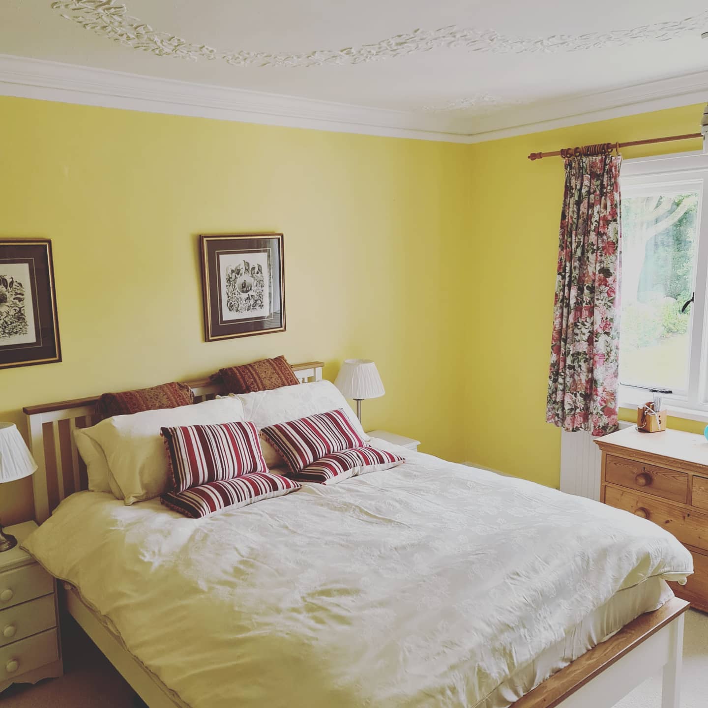 Little Greene Carys No. 148 is a warm yellow cream paint colour. Yellow bedroom paint colour. Buy Little Greene Carys paint online.