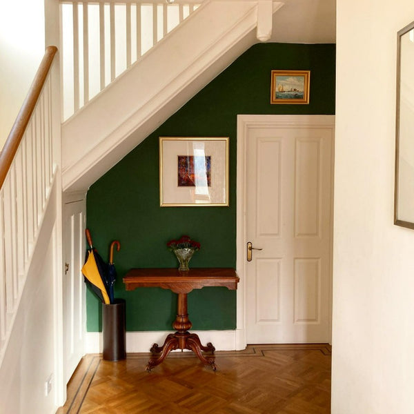 Hunter Dunn Paint And Paper Library Paint Colour No. 523. Green hallway paint colour. 