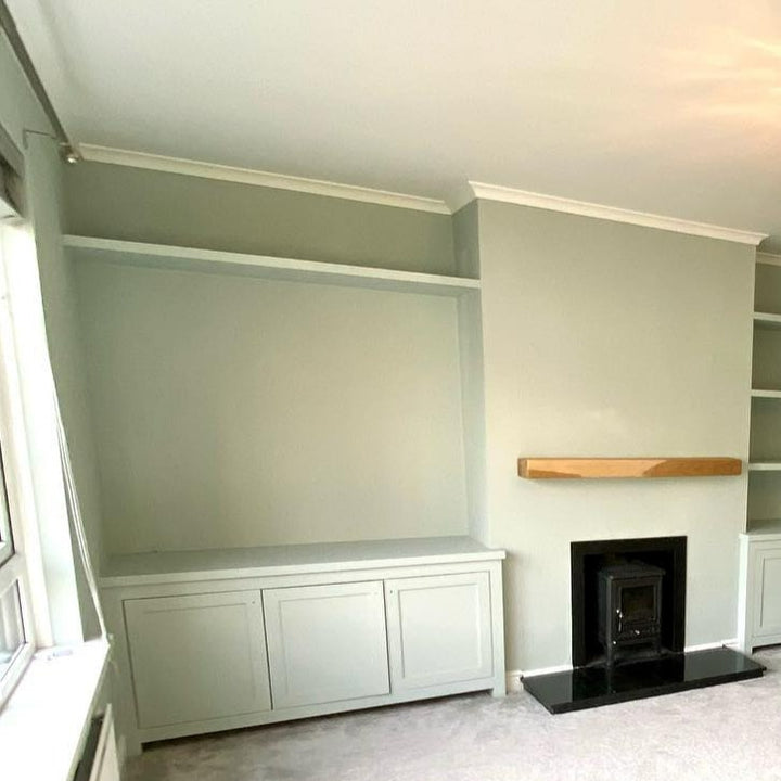 Little Greene Salix Living Room Colour. Little Greene Salix No. 99 is a soft green paint colour with a silver undertone. Order Little Greene paint online in Ireland. 