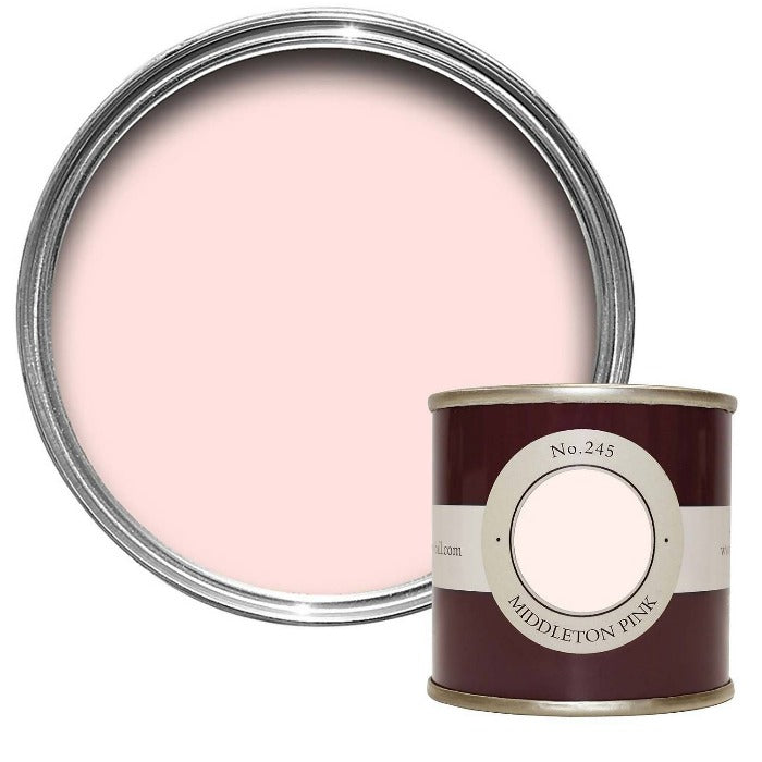 Middleton Pink No. 245 Farrow & Ball - Pink Farrow and Ball Paint Colour - Tester Pot Estate Emulsion Sample - Paint Online Ireland