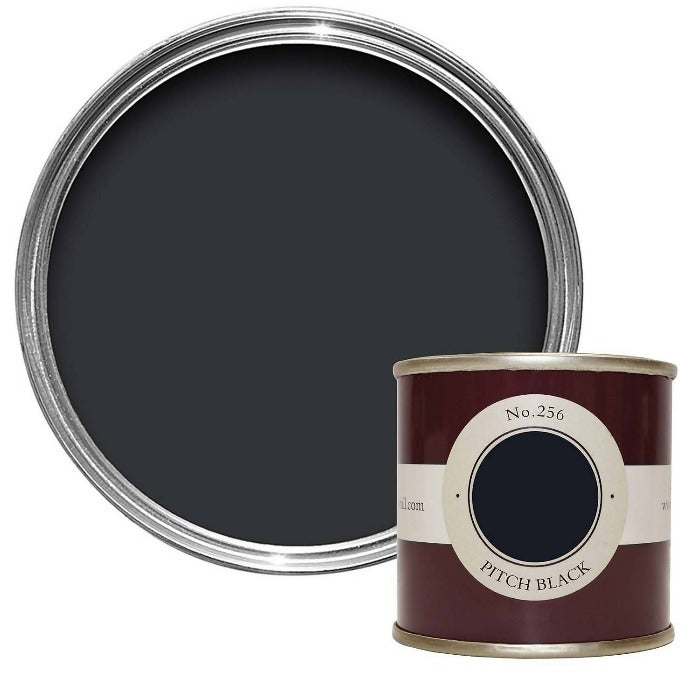 Pitch Black No. 256 Farrow & Ball - Farrow & Ball Paint Colour - Sample Pot Estate Emulsion Tester- Paint Online Ireland