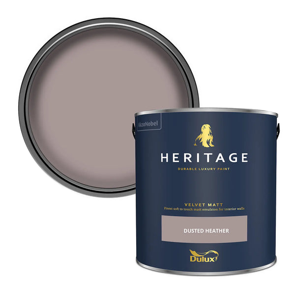 2.5L Velvet Matt Dusted Heather by Dulux Heritage. Purple Mauve Paint Colour from Paint Online.