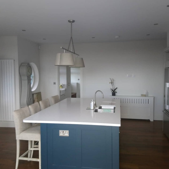 Little Greene Slaked Lime Mid 149 paint colour. Kitchen paint colour.