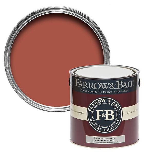 Bamboozle No. 304 from Farrow & Ball is a beautiful red paint colour. Bamboozle 2.5L Estate Eggshell.