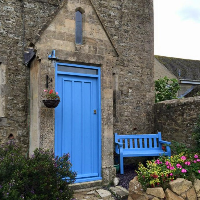 Little Greene Tivoli No. 206 is a beautiful blue paint colour. Tivoli 206 blue front door paint colour. Buy Little Greene Tivoli paint online.