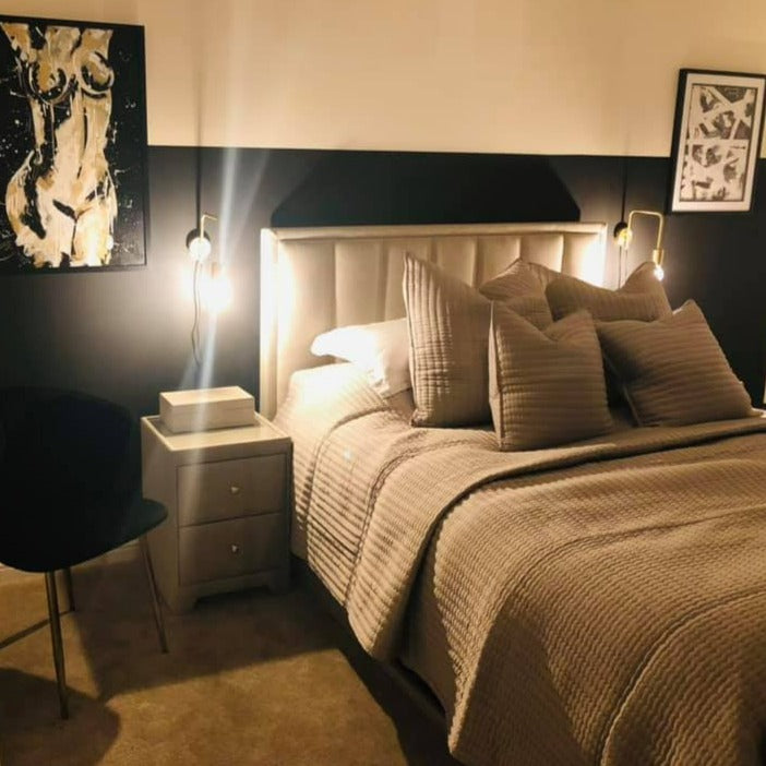 Little Greene Jack Black No. 119 is a beautiful black paint colour. Black bedroom paint colour. Buy Little Greene paint online.