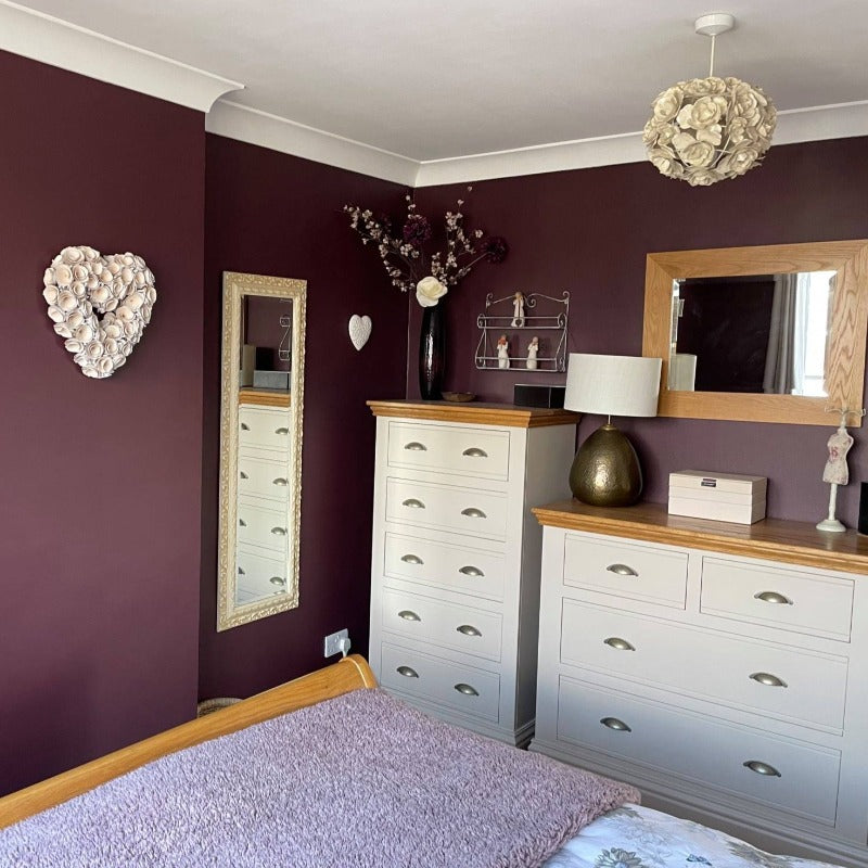 Brinjal by Farrow & Ball. Purple bedroom paint colour from Paint Online