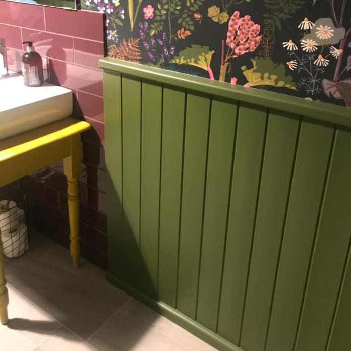 Bancha Farrow and Ball bathroom panelling paint colour from Paint Online
