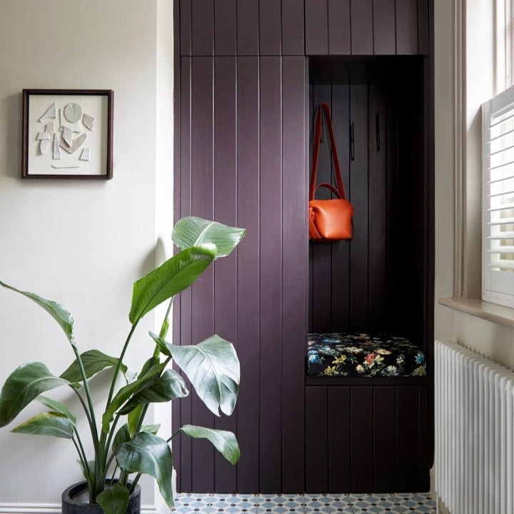 Pontefract Paint And Paper Library Paint Colour No. 328. Purple hallway paint colour.