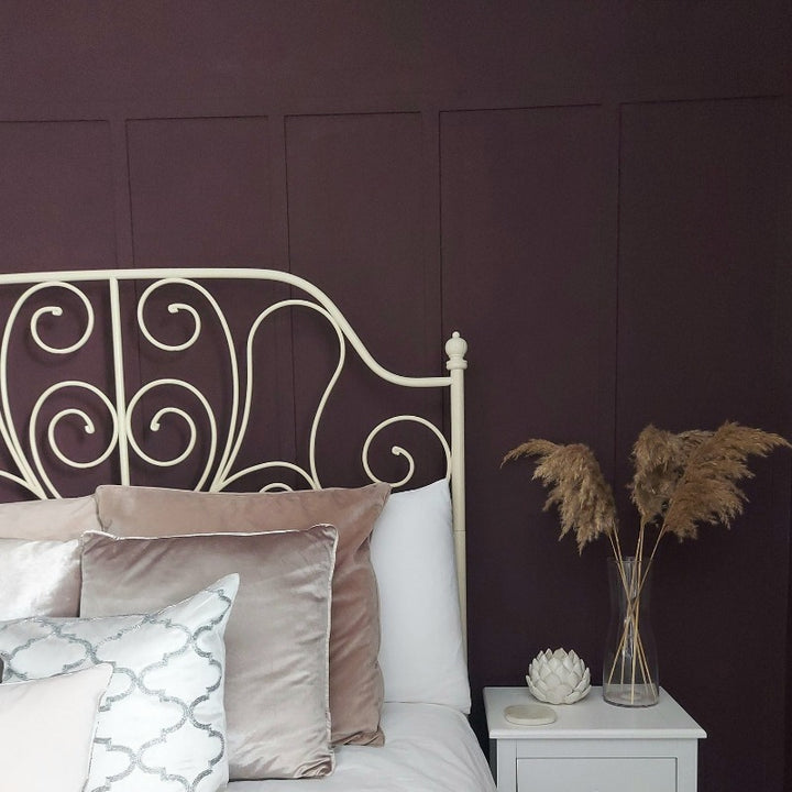 Brinjal by Farrow & Ball. Purple bedroom paint colour from Paint Online